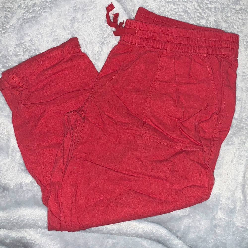 Oldnavy linen, cropped pants.